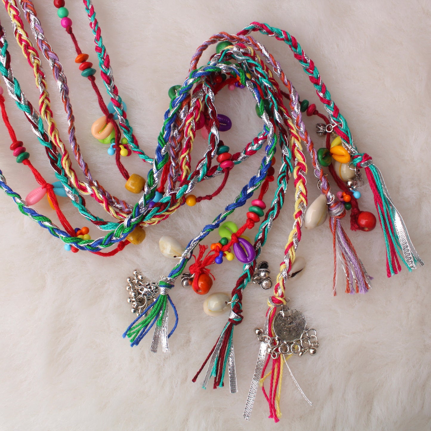 Multicolour Threads and Charms Work Hair Accessory