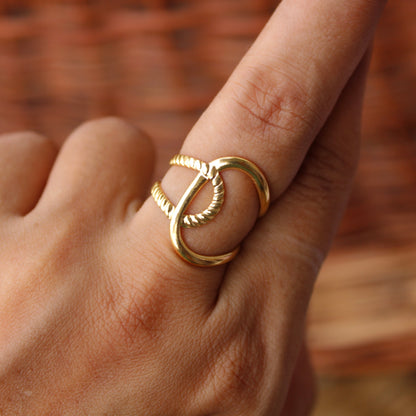 Golden Anti-Tarnish Statement Adjustable Ring