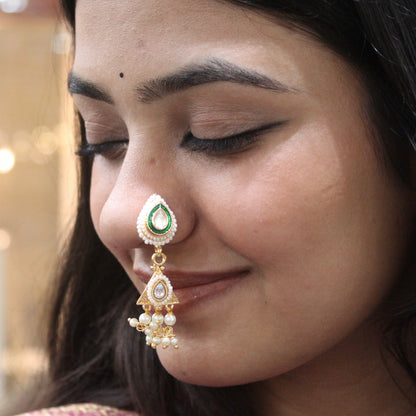 Classic Kundan Drop Press-On Nosepin
