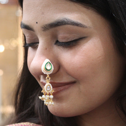 Classic Kundan Drop Press-On Nosepin