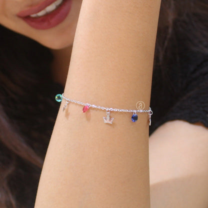 92.5 Pure Silver Multicharm Bracelet