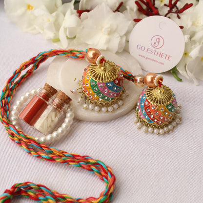 Convertible Lumba Rakhi Cum Jhumki For Bhabhi