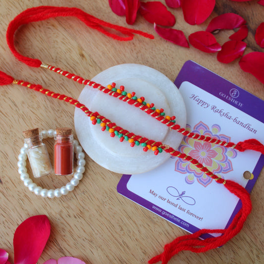 Sets of Red Raksha-Sutra Rakhi