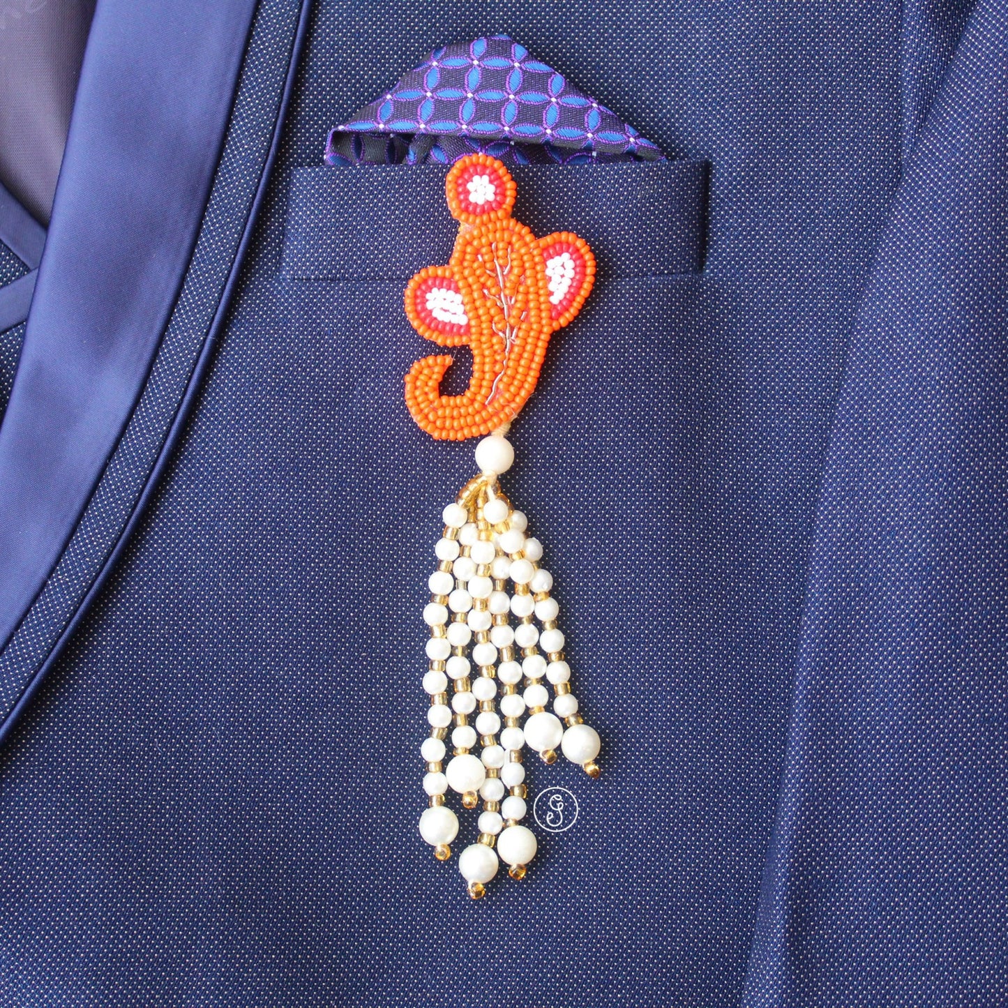 Handcrafted Ganpati Wedding Brooch