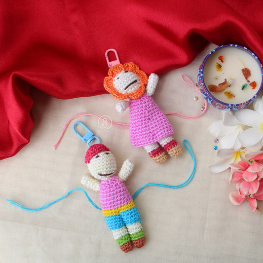 Adorable Crochet Doll Rakhi For Kids