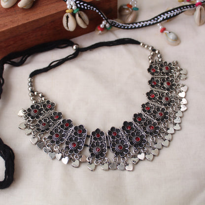 Lovely Oxidised Silver Choker Set