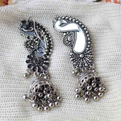 Mirror Work Ear-cuff Jhumki Earrings