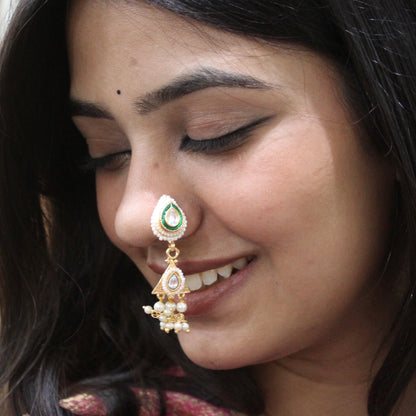 Classic Kundan Drop Press-On Nosepin