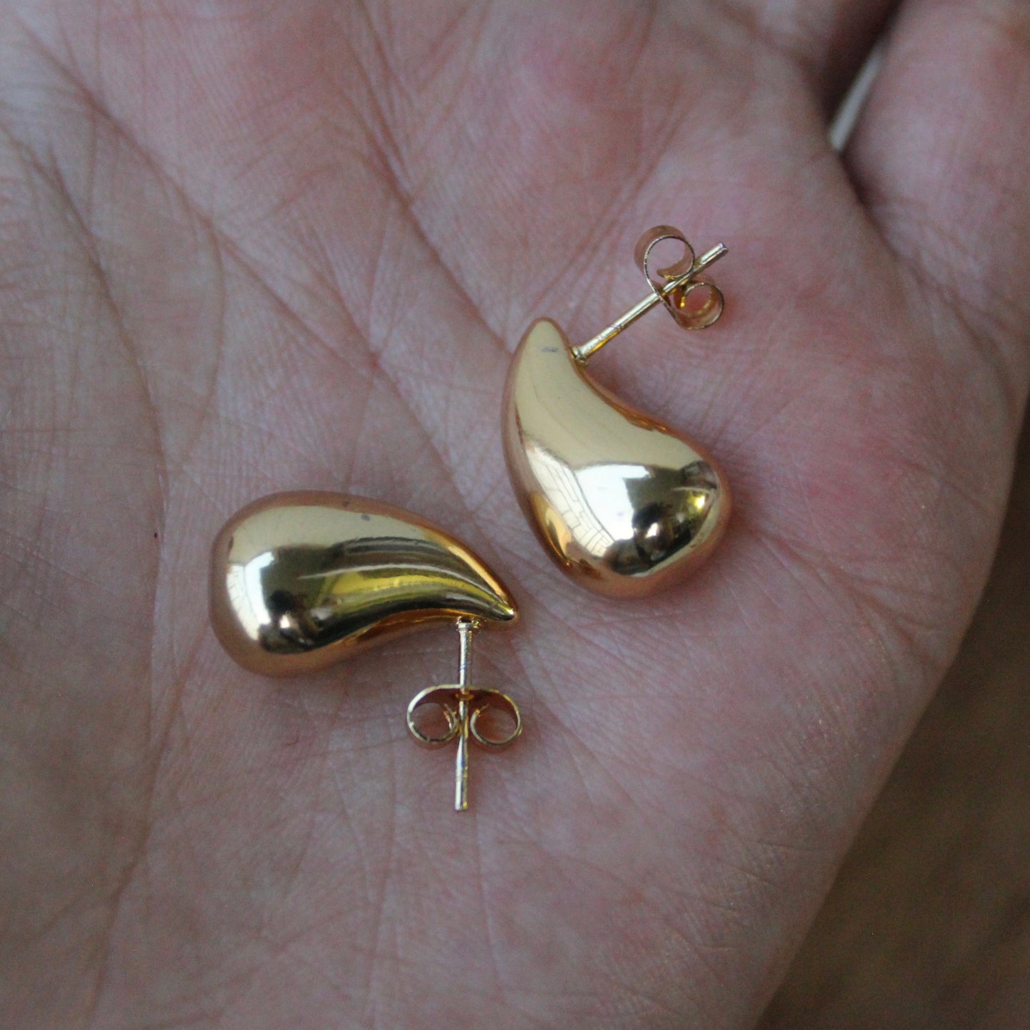 Golden Anti-Tarnish Drop Studs Earrings