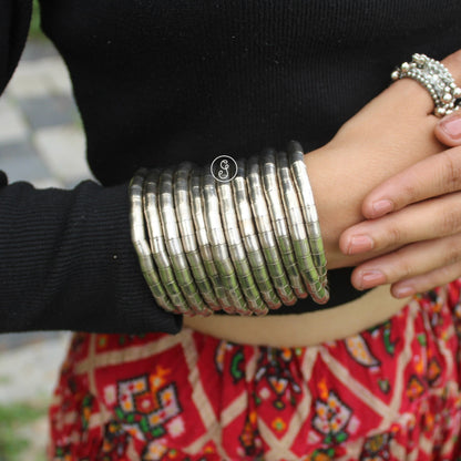 Classic Spiral Design Oxidised Silver Bracelet