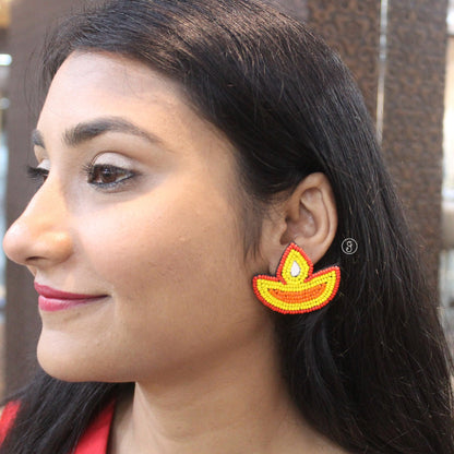 Divine Deepak Design Beaded Earrings
