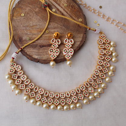 Premium Kundan & Pearls Embellished Set