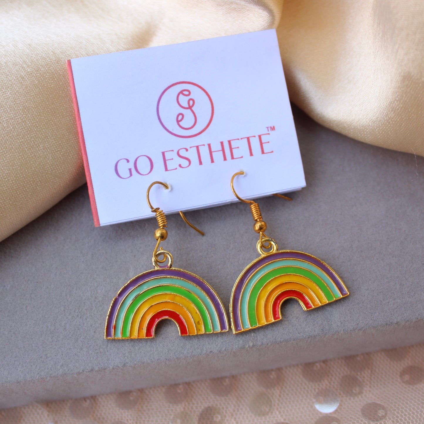 Super-Cute Rainbow Charm Hook Earrings