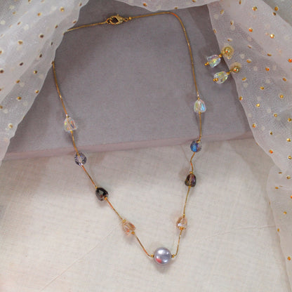 Elegant Gold-Alike Chain & Earrings