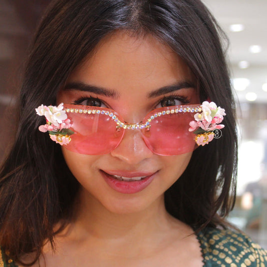 Floral Pink Statement Sunglasses