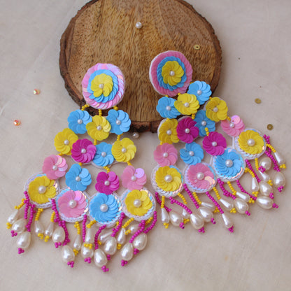 Stunning Sequence Work Colourful Earrings