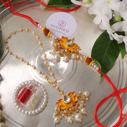 Premium Lotus Rakhi For Bhai-Bhabhi