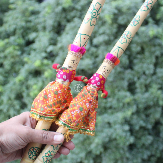 Handcrafted Colourful Wooden Dandiya Sticks