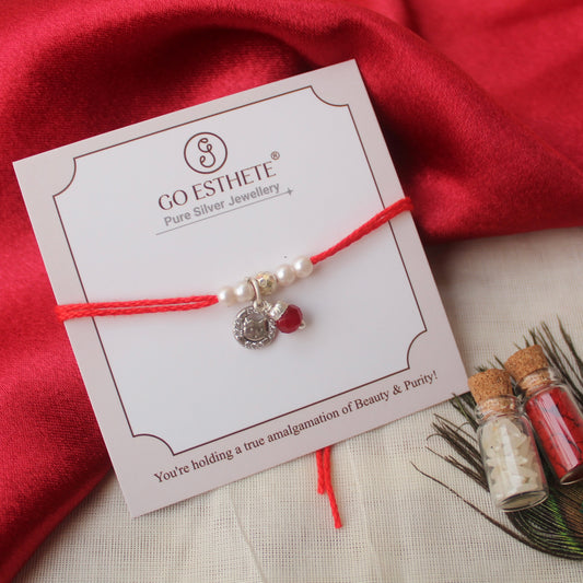 Pure Silver Kitty Charm Rakhi