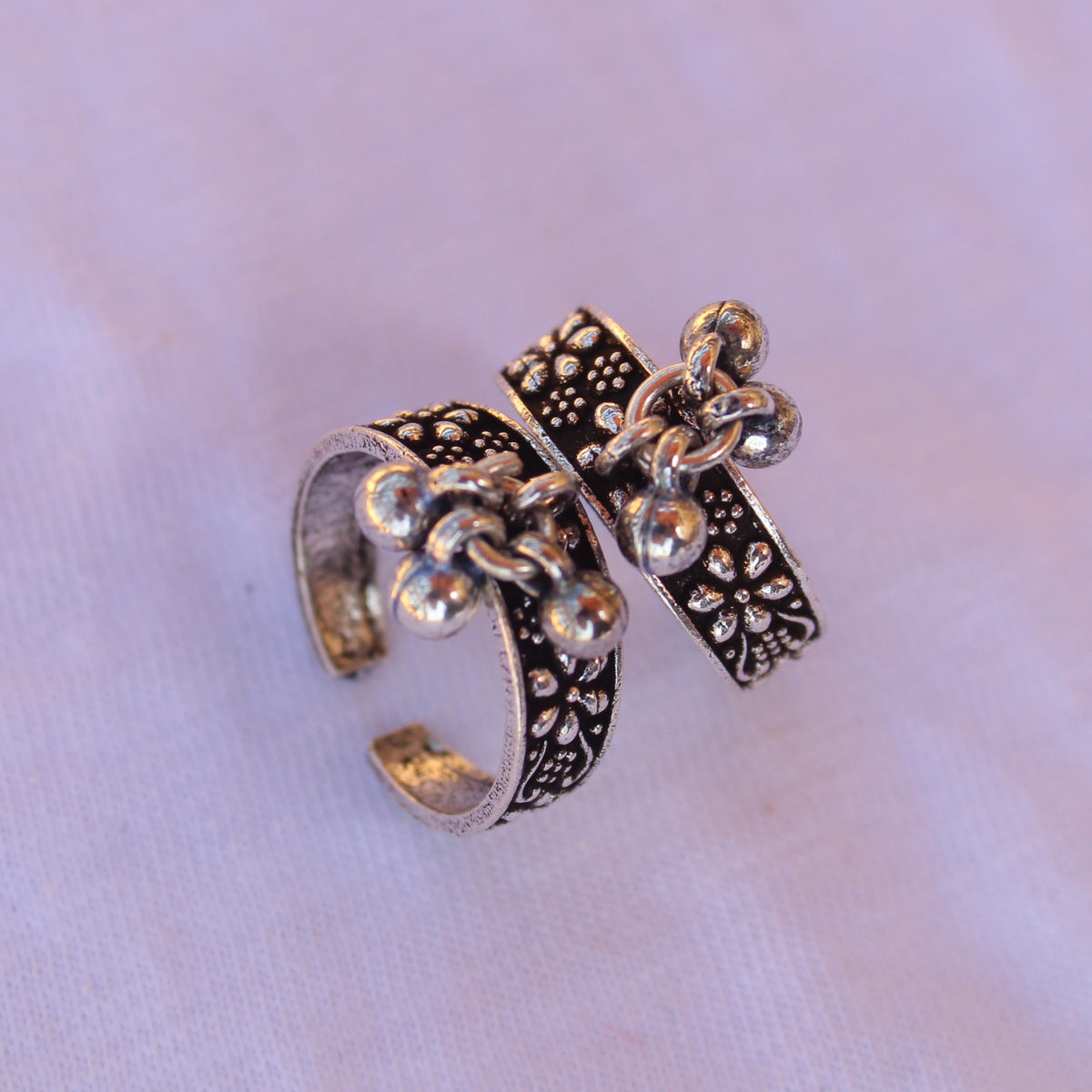Oxidised Silver Adjustable Toe Rings