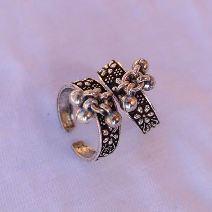 Oxidised Silver Adjustable Toe Rings