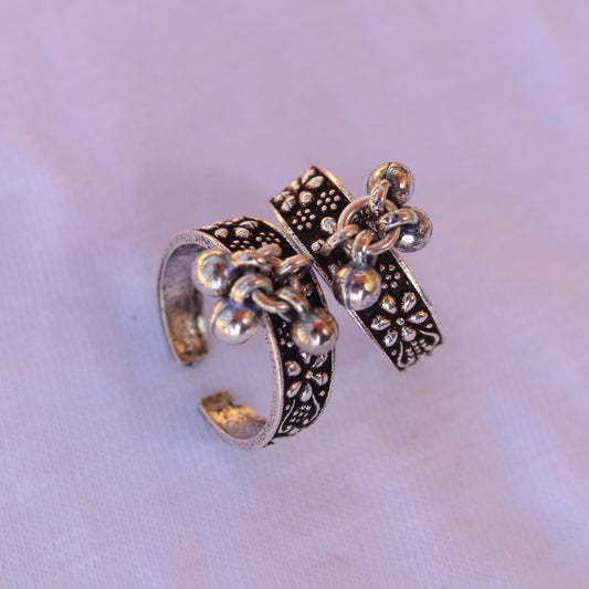 Oxidised Silver Adjustable Toe Rings