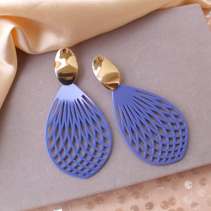 Blue Extra Long Yet Lightweight Acrylic Earrings