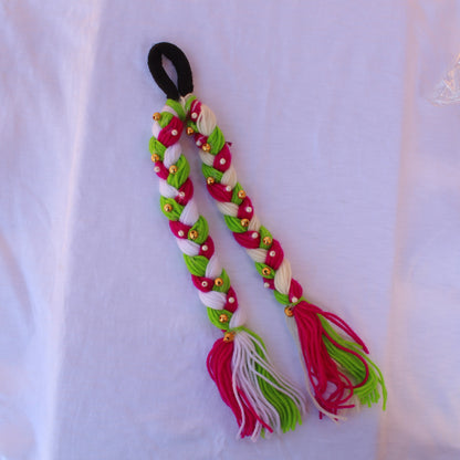 Colorful Woollen Braided Hair Rubber Band (Set of 5)