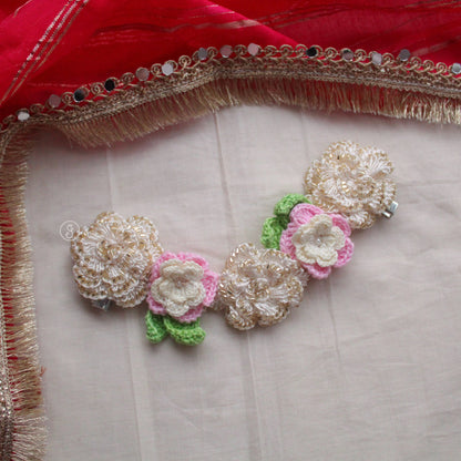 Handcrafted Crochet & Silk Floral Hair Accessory