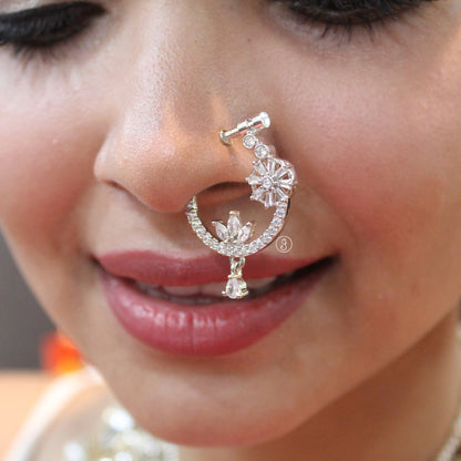 Silver CZ Diamonds Work Stunning Nath