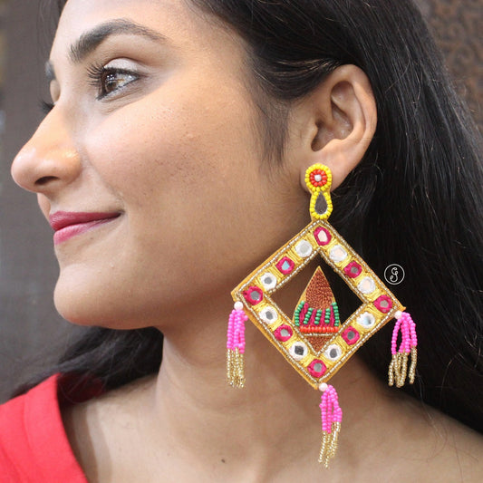 Beautiful Handcrafted Beaded Festive Earrings