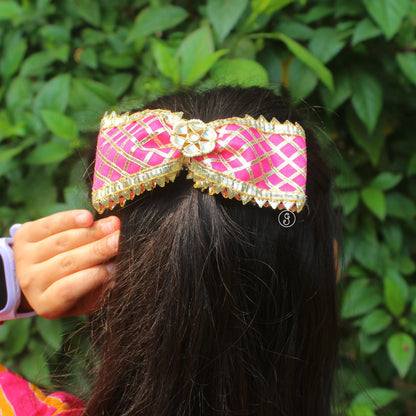 Fuchsia Pink Ethnic Hair Bow