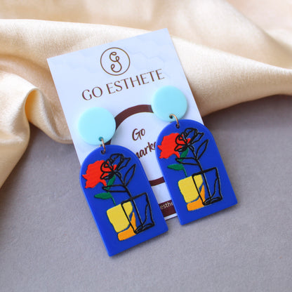 Chic Blue Lightweight Acrylic Earrings
