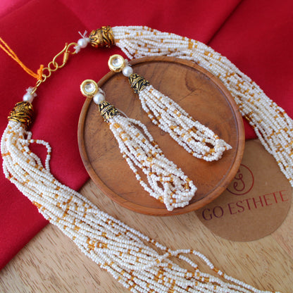 White Multi-Strings Necklace Set