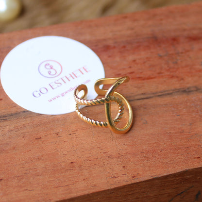 Golden Anti-Tarnish Statement Adjustable Ring