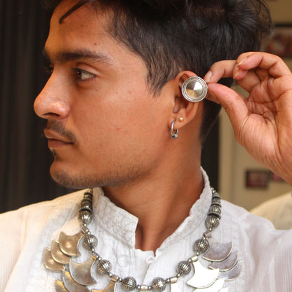 Oxidised Silver Necklace & Earcuff  Set