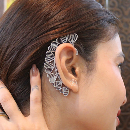 Awesome Oxidised Silver Pair of Ear-cuffs