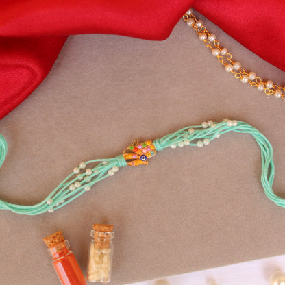 Multicoloured Hamsa-Hand Rakhi