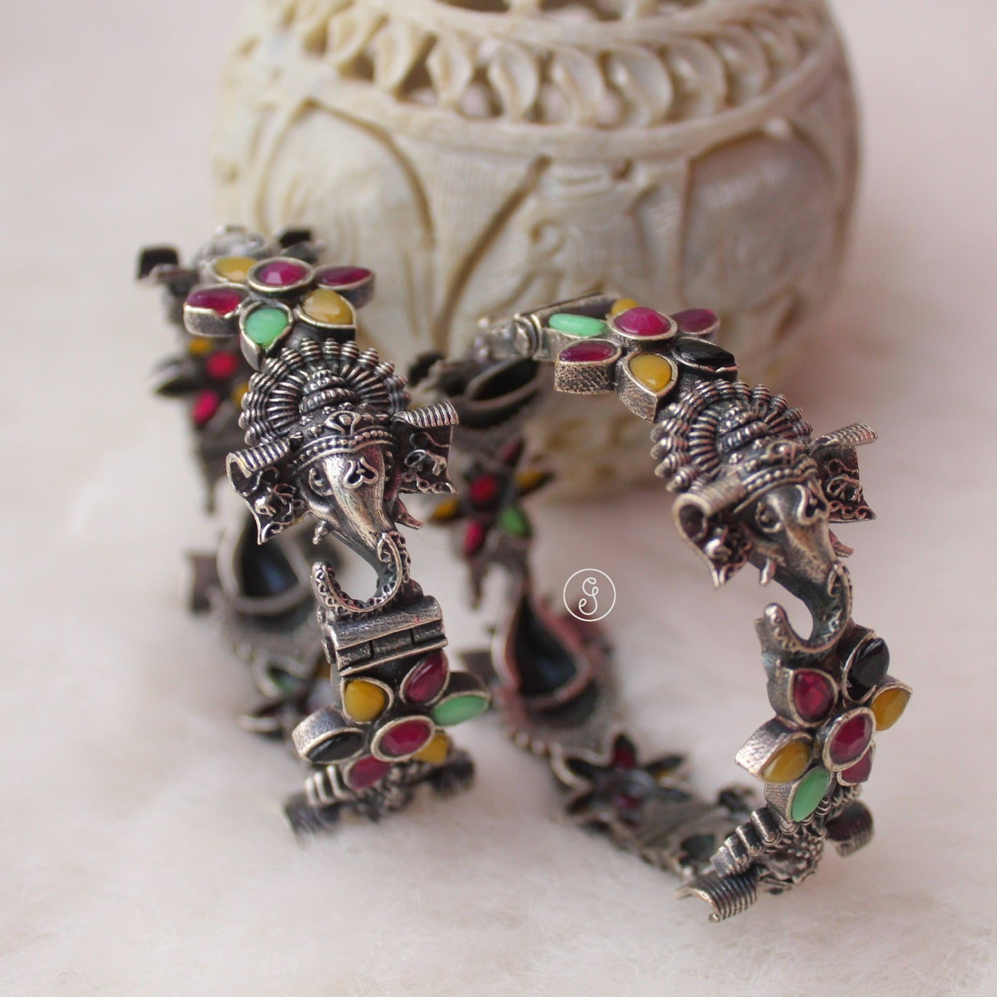 Divine Lord Ganesha Design Multi Colour Bracelet Pair