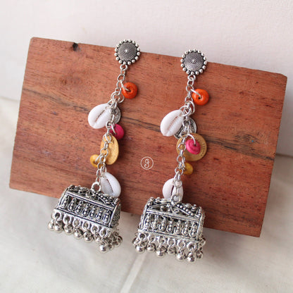 Long Full of Charms Jhumki Earrings