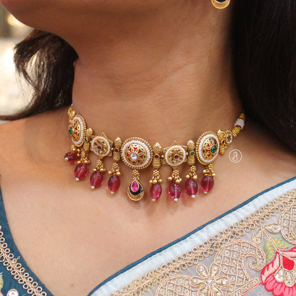 Elegant Gold-Plated Choker Necklace Set