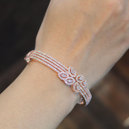 Real diamond lookalike Rose Gold Openable Bracelet