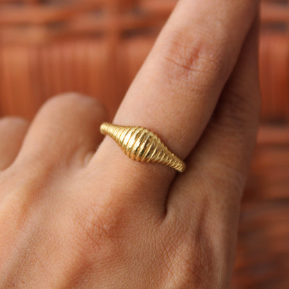 Elegant Golden Anti-Tarnish SS Adjustable Ring