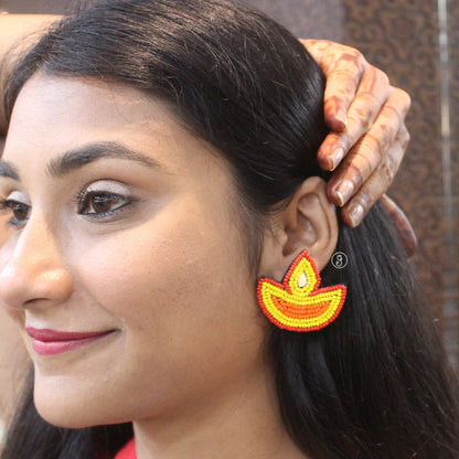 Divine Deepak Design Beaded Earrings