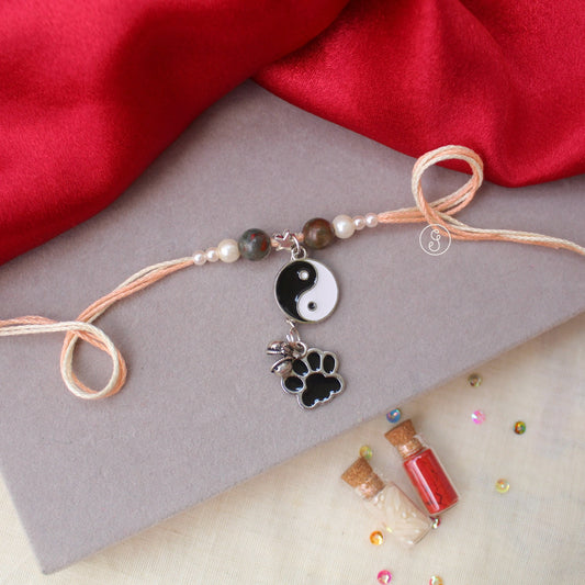 Yin Yang Paw Charm Pet Rakhi