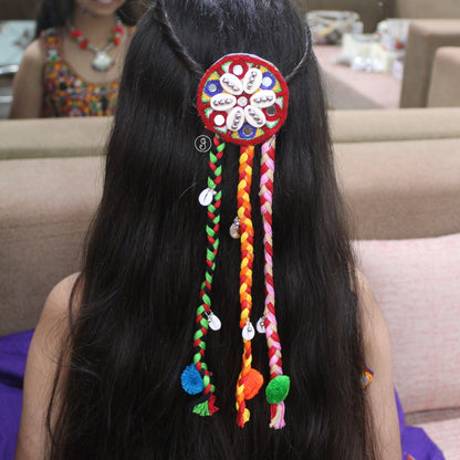 Gujarati-Style Multicolor Braided Hair Clip