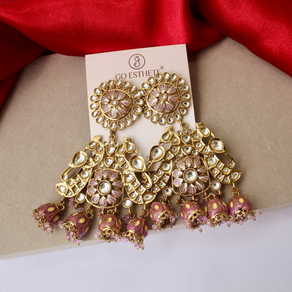 Classic Kundan Work Long Ethnic Earrings