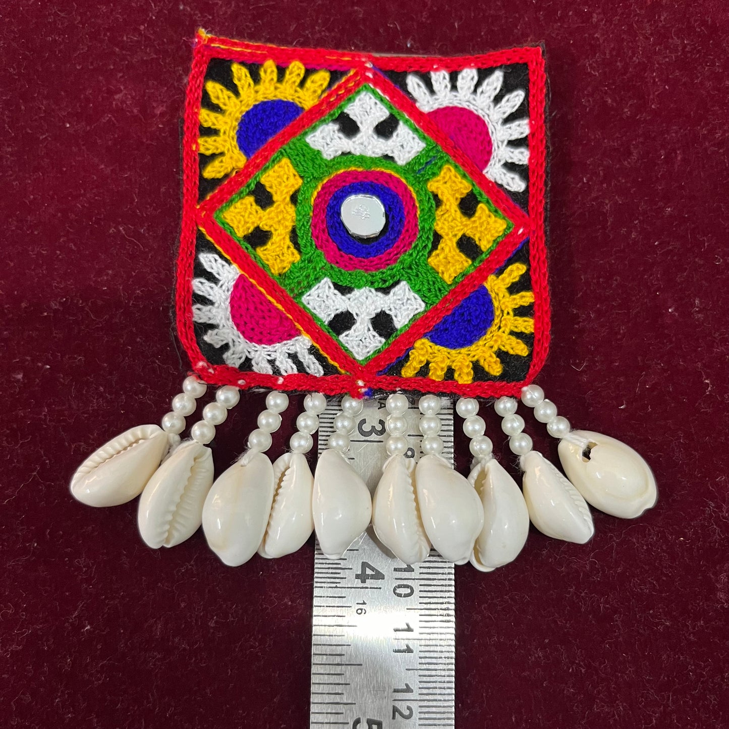 Gamthi Embroidered Patch With Shells Work