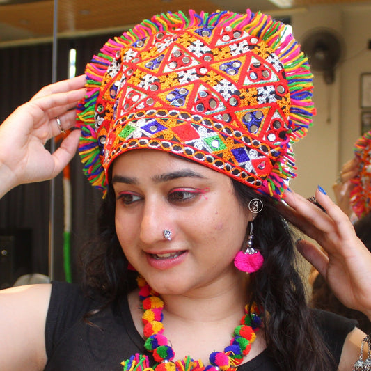 Vibrant Colour Gamthi Unisex Navratri Topi (Cap)