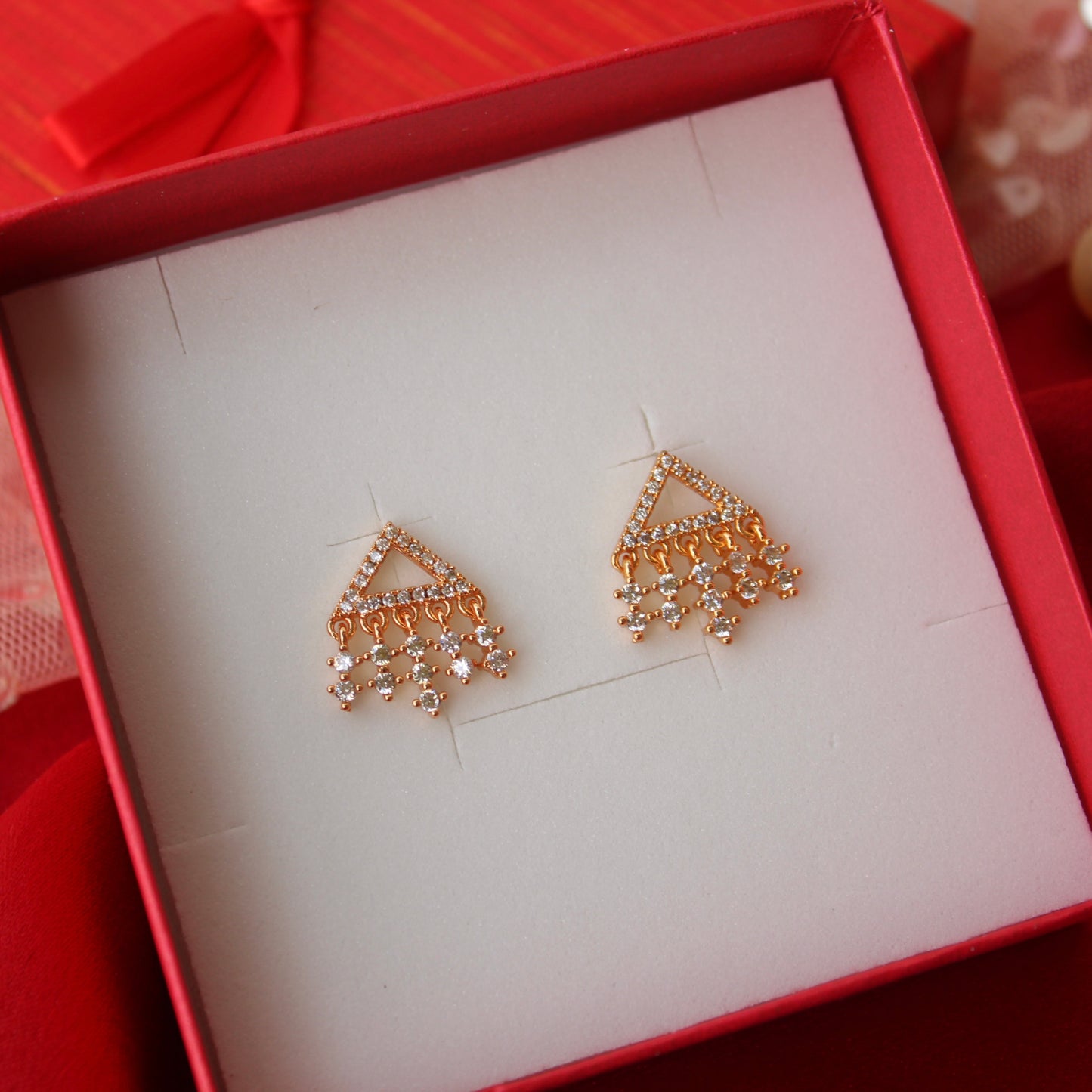 Designer Rose Gold AD Diamonds Studs